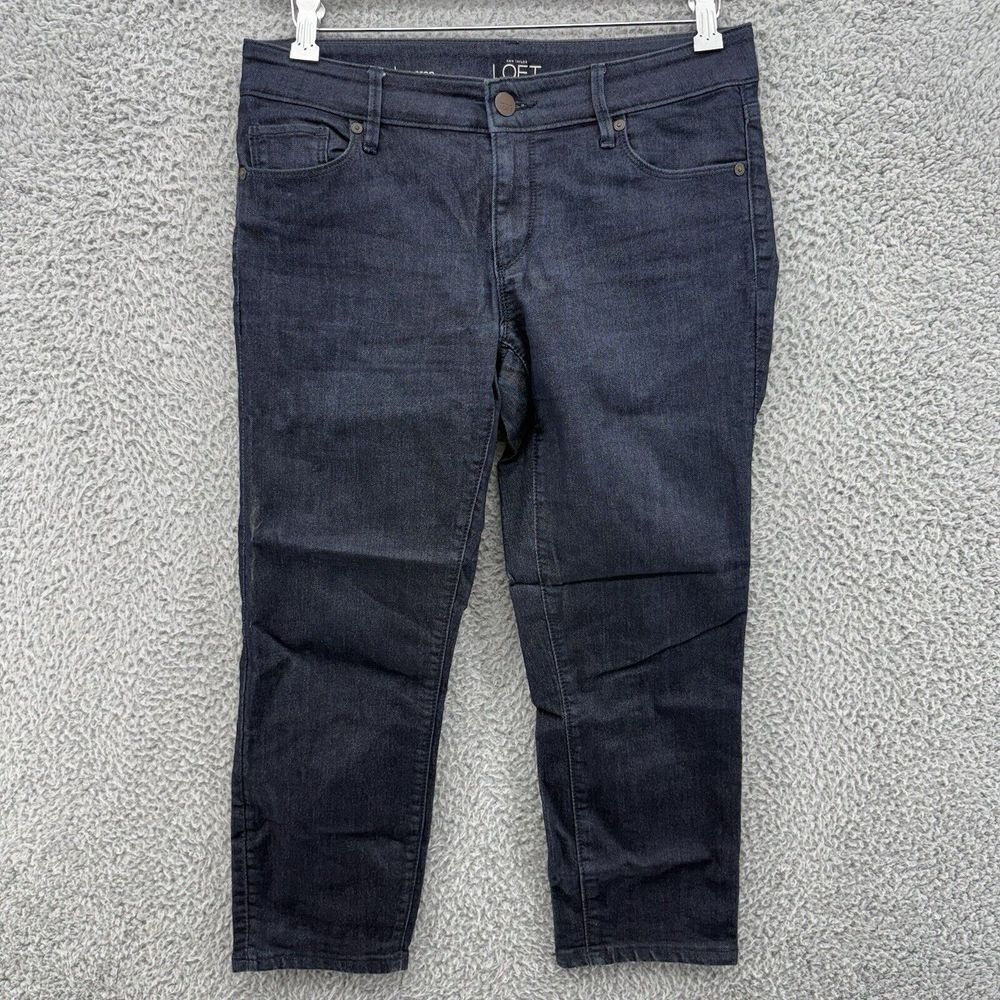 Ann Taylor Loft Stretch Denim‎ Modern Crop Blue Jeans Womens Size 28/6 Low Rise